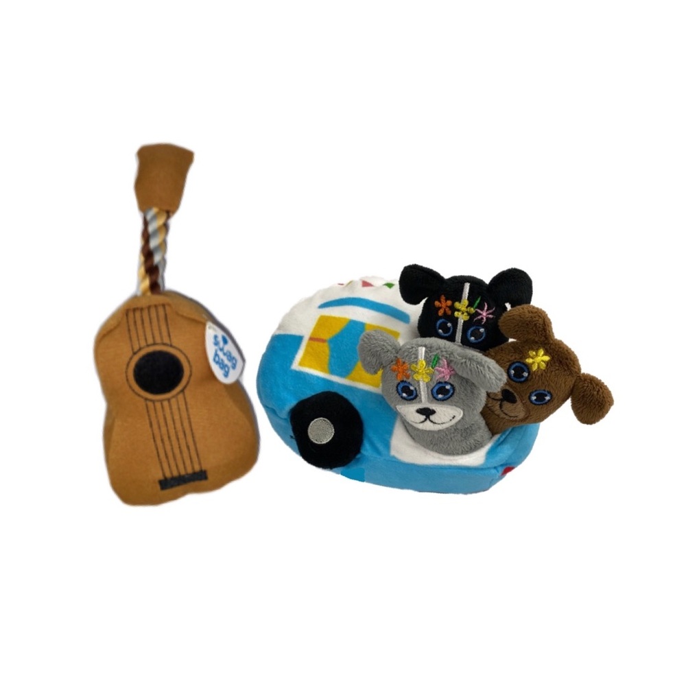 2 pack NWT dog toys. Critter Camper & Squeaker Music Maker!
